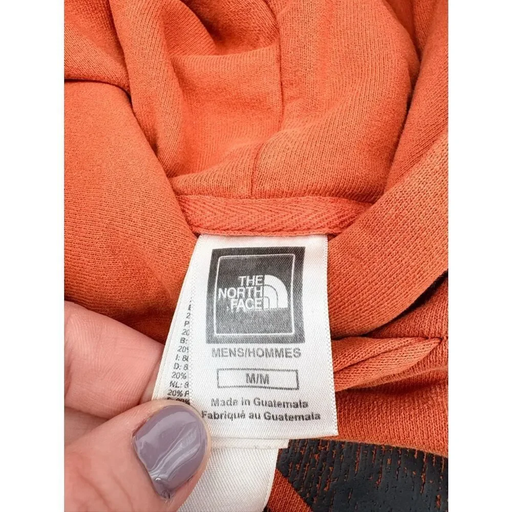 The North Face Men's Orange Crewneck Hoodie with Logo